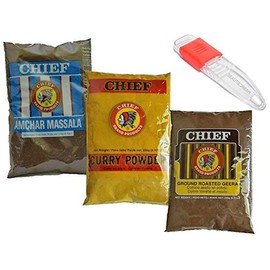 Chief Brand Products Curry, Amchar Massala & Ground Roasted Geera in Sealed ODatzgood