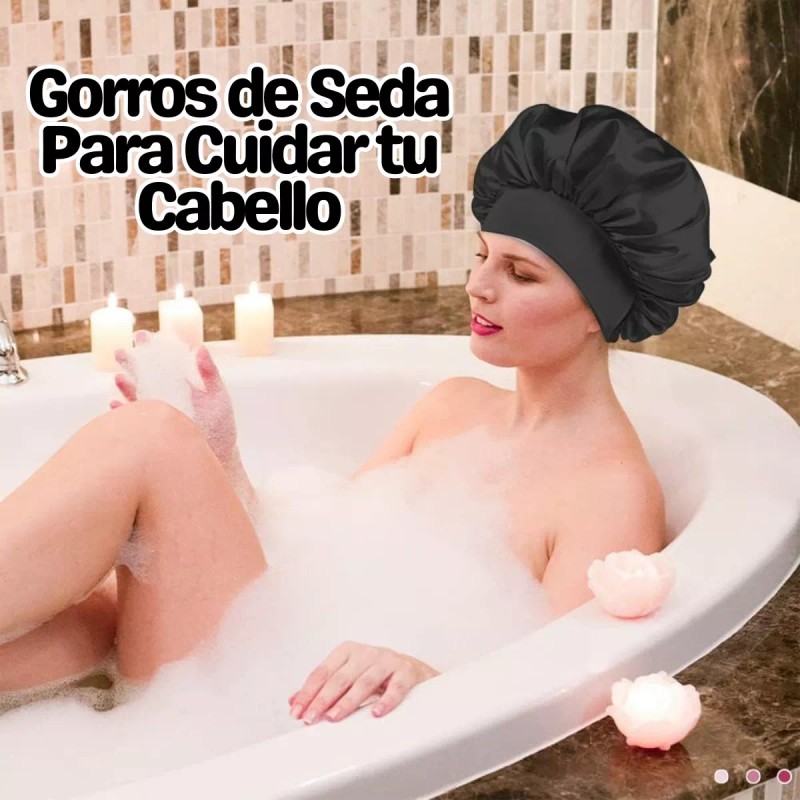 Universo en Linea 2 Gorro Satén Seda Dormir Sombrero Elástico