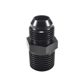 STPCTOU 8AN Male Flare to 1/2" NPT Pipe Fitting Adapter, Aluminum Straight 8AN to 1/2" NPT Male Hose Fitting Adapter for Automotive Replacement Fuel System Fittings(Black Anodized)