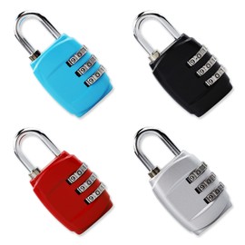 4 Pieces Luggage Locks,Suitcase Locks,Suitcase Padlocks,Combination Padlocks 3 Digit Combination Padlock Codes with Alloy Body for Gym Lockers Travel Bag Suit Case Fence Gate Shed Garage Bike Locks