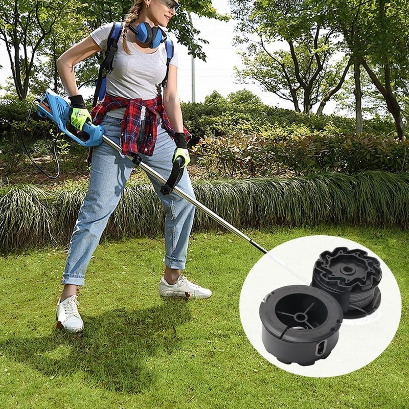 Pack of 4 grass trimmer thread spool, 1 trimmer cover,