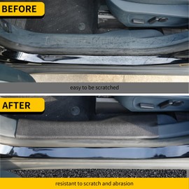 Maxzina Door Sill Protector Compatible with 2022-2025 Ford Maverick Inner Step Protector Side Edge Step Guard Car Door Dust Shield Cover 2024 Maverick Exterior Accessories (6PCS)