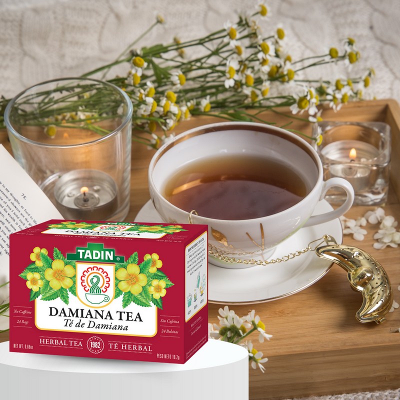 Tadin Damiana Herbal Tea, 24 Bags 0.68 fl oz, Smooth