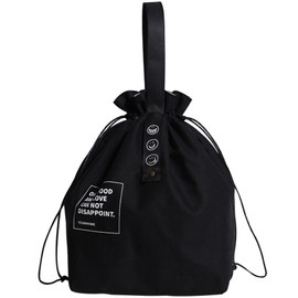 Insulated Lunch Bag with Handle, Reusable Lunch Tote Bag with Drawstring Closure, Foldable & Lightweight Cooler Tote Bag, Wide-Open Insulated Bento Bag for Work Office School Picnic Travel (Black)