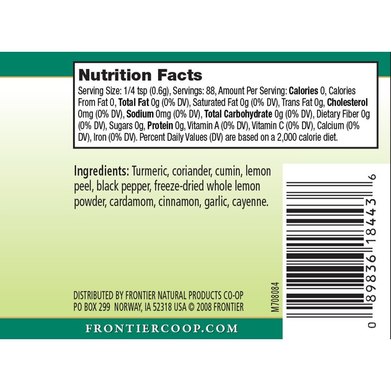 Frontier Co-op Indian Curry Seasoning, 1.87 Ounce Bottle, Complex Flavor