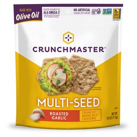 Crunchmaster Multi-Seed Crackers, Roasted Garlic, 4 oz.