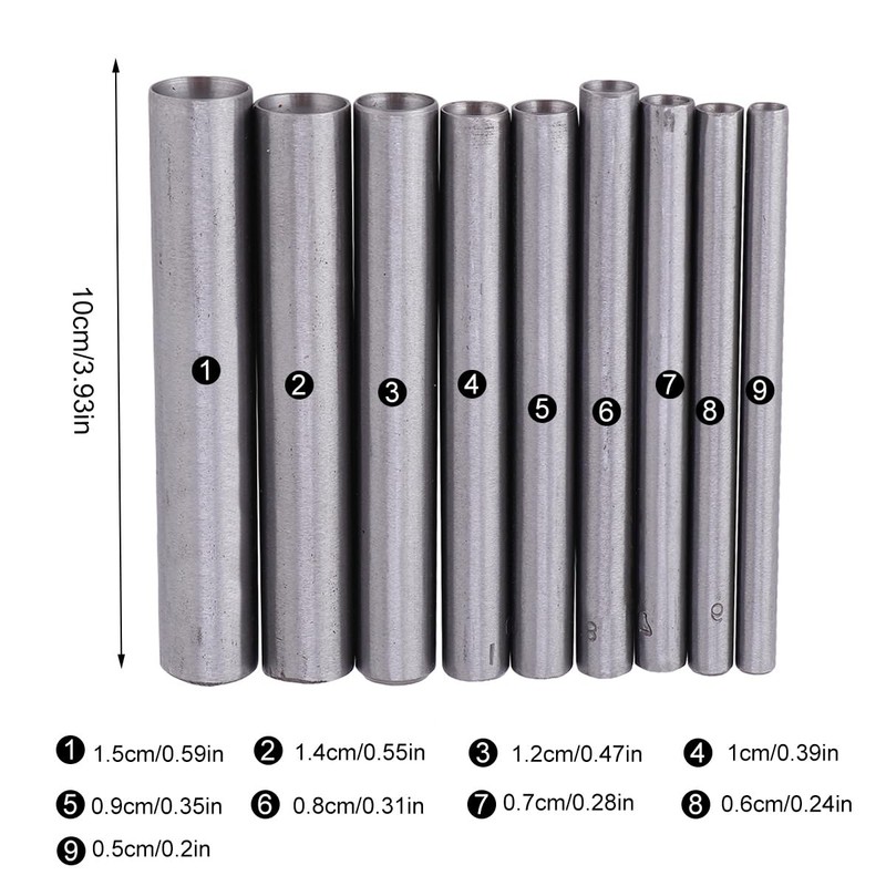 Housoutil Mushroom Rivet Setting Tool, 9PCS Solid Rivet Punch, Rivet