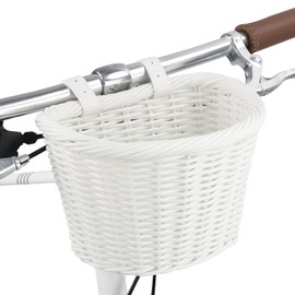 ZUKKA Bike Basket Kids Hand-Woven Waterproof Basket with Adjustable Leather Straps Mini Handlebar Bike Basket for Kids Bike Scooter