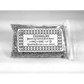 1/4 Pound Bright Aluminum Chainmail Jump Rings 20G 1/8" ID (5000+ Rings)