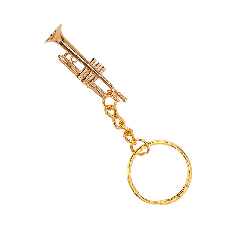 Trumpet Key Chain Pendant Metal Brass Fashionable Stylish Musical Instruments
