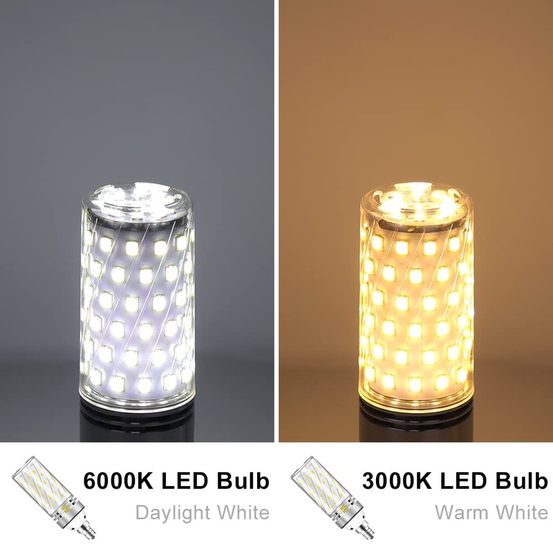 inShareplus E12 LED Bulbs, 12 Pack - Daylight 6000K, 16W