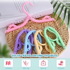 9 Pcs Travel Hangers, Folding Clothes Coat Hangers Portable Travel Hangers, 9 Color Plastic Travel Hangers Foldable for Home Travel Outdoor Camping Hiking Business Trip Luggage Hotel