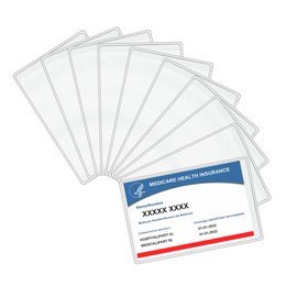 WTQ 10 Pack Plastic Medicare Card Protector Sleeves, Business Card Holders, Soft Vinyl Pouch for Credit Cards, License and Insurance and Social Security Metro