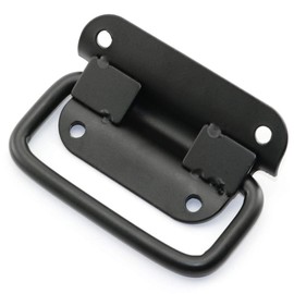 Lind Kitchen 2pcs Metal Pull Handle Boxes Chest Handles Black Stainless Steel Folding Handle Case Trunk Hardware Accessories