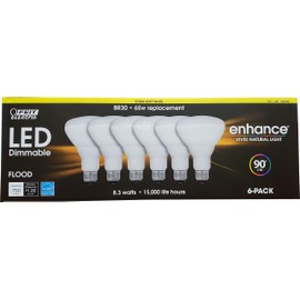 Feit Electric Dimmable Led BR 30 Flood 65W Soft White, 6 Count