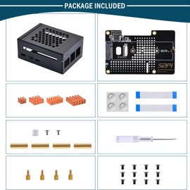 GeeekPi Metal Case with N04 PCIe M.2 Key-M NVMe SSD PCIe Peripheral Board for Raspberry Pi 5