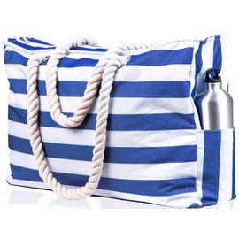 SHYLERO Beach Bag and Pool Bag. Has Airtight Pouch, Key Holder. Beach Tote is Zippered, Waterproof (IP64) - L22xH15xW6