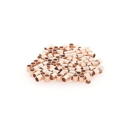100pcs 14/20 Rose Gold Filled Tube Crimp Beads, 1 X 2MM, by CRAFT WIRE