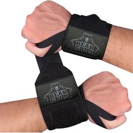 Bear Grips Extra Strength Weight Lifting Wrist Wraps | Wrist Straps for Weightlifting Men and Women | Wrist Support Brace for Wrist Pain Relief, Lift 