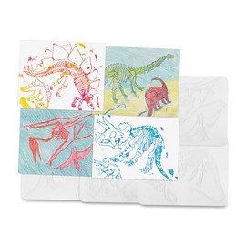 ROYLCO R5823 7 by 9-Inch Dinosaur Rubbing Plates, 6-Pack
