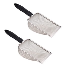 BRYHZKCM Stainless Steel Reptile Sand Substrate Scoop Shovel Sifter Metal Sand Shovel Fine Mesh Scoop Reptile Litter Cleaner Scooper for Sand Bedding （2PCS）