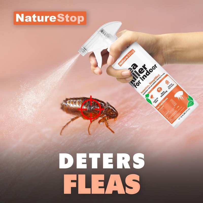 NatureStop Flea Killer Spray for Indoor Use, Fast-Acting Flea Treatment