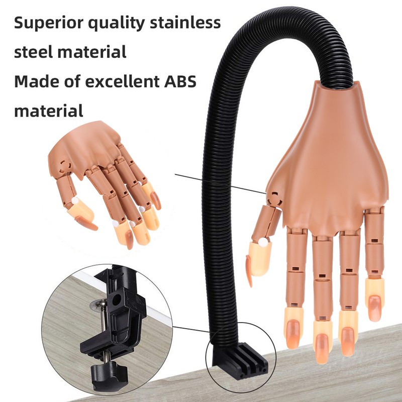 Flexible Movable False Fake Hands Nail Art Manicure Practice Hand