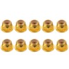 Hex Self Lock Nuts 10 PCS Aluminum Alloy Smooth Gold