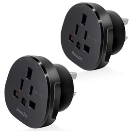 US to AU Plug Adapter, United States/UK/Canada Device Plug Fit to Australia/New Zealand/China Socket, USA Visitor Travel Converter, Type B/Type G Plug Convert to Australian Type I Plug (2 Pack)