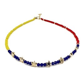 CRUZONE Venezuelan Pride Necklace in National Flag Colors for Women (Tricolor Necklace)