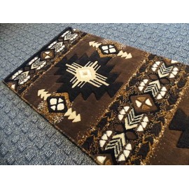 Southwest Native American Indian Chocolate Carpet Area Rug (2 Feet X 7 Feet Runner)