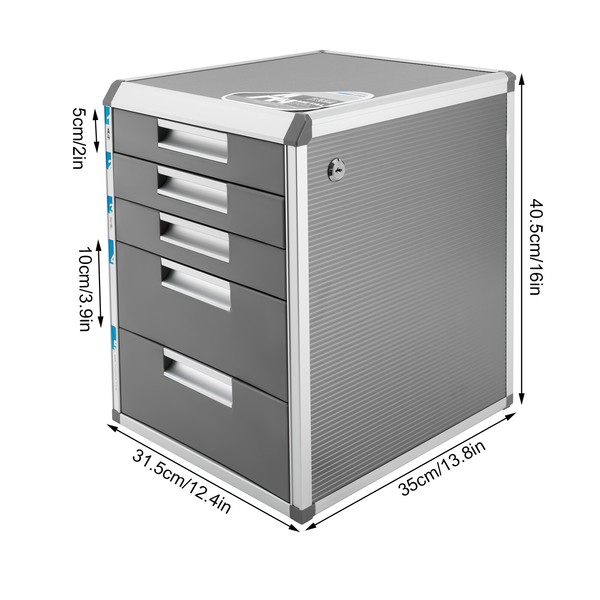 File Cabinet Lateral Storage Office Storage 5 Drawer Filing Cabinet