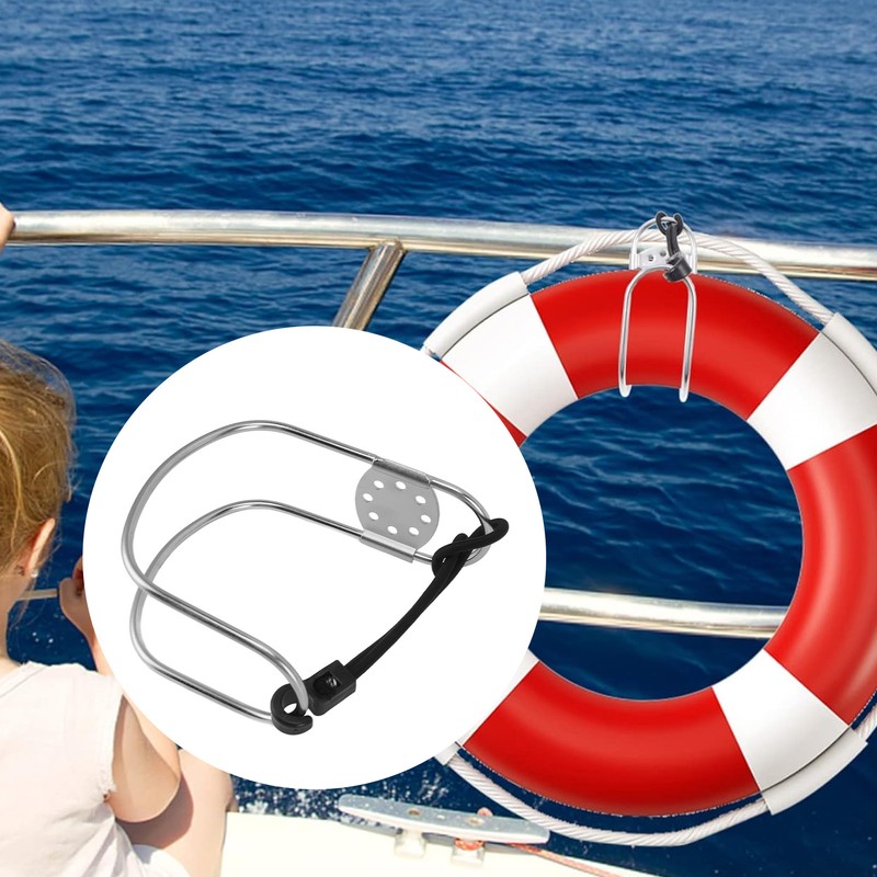Yacht Life Buoy Holder Stainless Steel Safety Lifebuoy Horseshoe Bracket