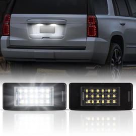 Gempro LED License Plate Lights Lamp Assembly, LED Rear Tag OEM Lamp Replacement Compatible with Chevy Tahoe Suburban Malibu/GMC Yukon XL/C-adillac Escalade ATS, White LED Lights - Pack of 2