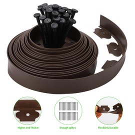 Landscape Edging 33FT,Garden Edging Borders [Extra Tall 4IN High] Flexible Lawn Edging Kit with Total 30pcs Stakes,Plastic Fence Edge DIY for Yard,Tree,Flowerbeds,Landscaping,Grass -Black