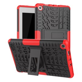 Maomi for Fi re7 case 9th 7th Generation 2019 2017 Release, Kickstand Heavy Duty Cover [ NOT fit New Fi re7 Tablet 2022 Release 12th Gen ] (Red&Blk)