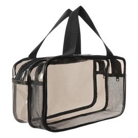 Aucuu Cosmetic Bag, Toiletry Bags, Transparent, Large Toiletry Bag, Travel Wash Bags with Carry Handle, Cosmetic Bag, Transparent, Makeup Bag, Dry and Wet Separation, Portable Culture Wash Bag, #5