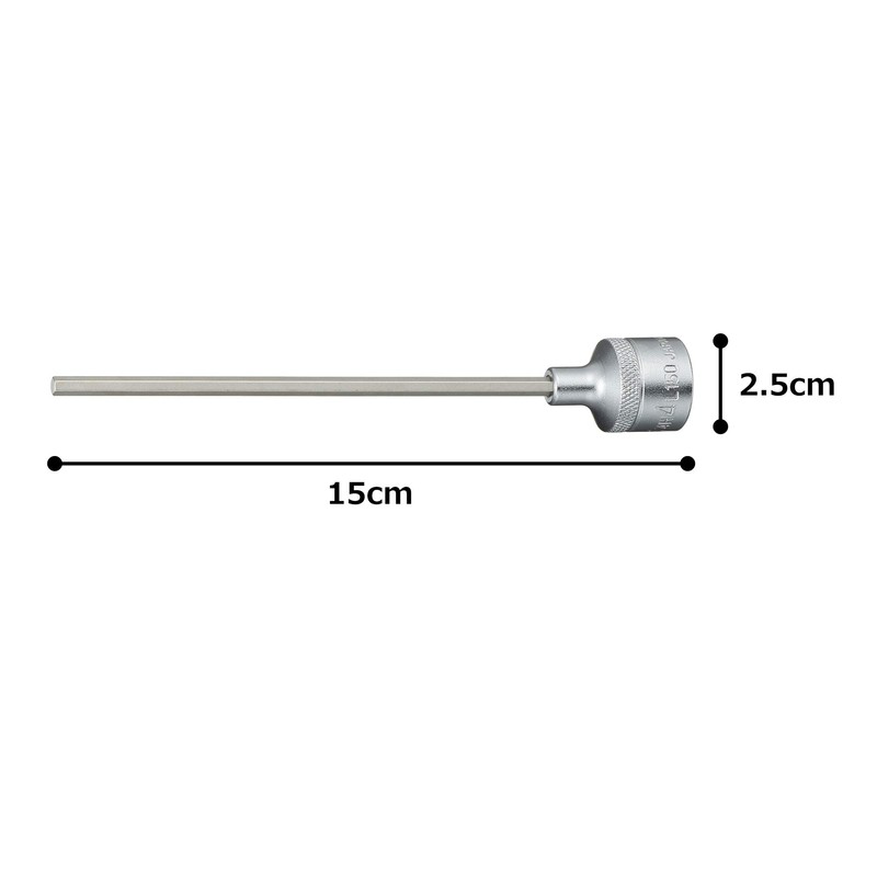 TONE Ultra Long Hexagon Socket 4H-04L150 Insertion Angle 1/2 inch