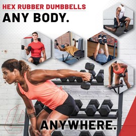 Lifeline Hex Dumbbells – Premium Quality, Low Odor, and Ergonomic Knurled Handle, 60 lb