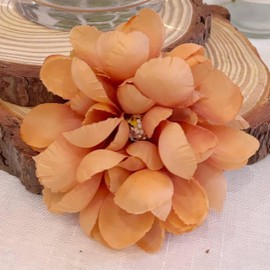 TeaSu Floating Flowers for Floating Candle Centerpieces, 12pcs Faux Flower Head for Wedding Centerpieces (Yellow)