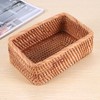 Hopbucan Hand Woven Rectangular Rattan Wicker Basket Tea Bread Picnic