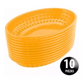 Dilitools Canasta Plástica 23.5 Cm Comida Rápida Paquete Con 10 Pzs