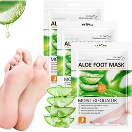 Mascarilla Exfoliante Para Pies De 3 Pares Para Piel Dura Mascarilla Exfoliante de Aguacate para Pies, Removedor de Callos y Piel Muerta,Nutritiva y Reparadora para Talones Agrietados