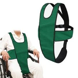 YIBEICO Wheelchair Seat Belts, Drop-Resistant Wheelchair Restraints Straps Harness Adjustable Secure Buckle for The Elderly Patients (Green)