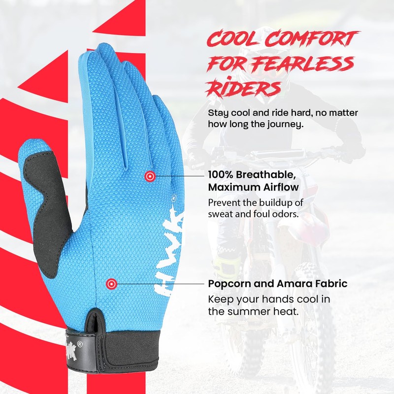 HWK Motorcycle Gloves for Men & Women, Durable & Comfortable