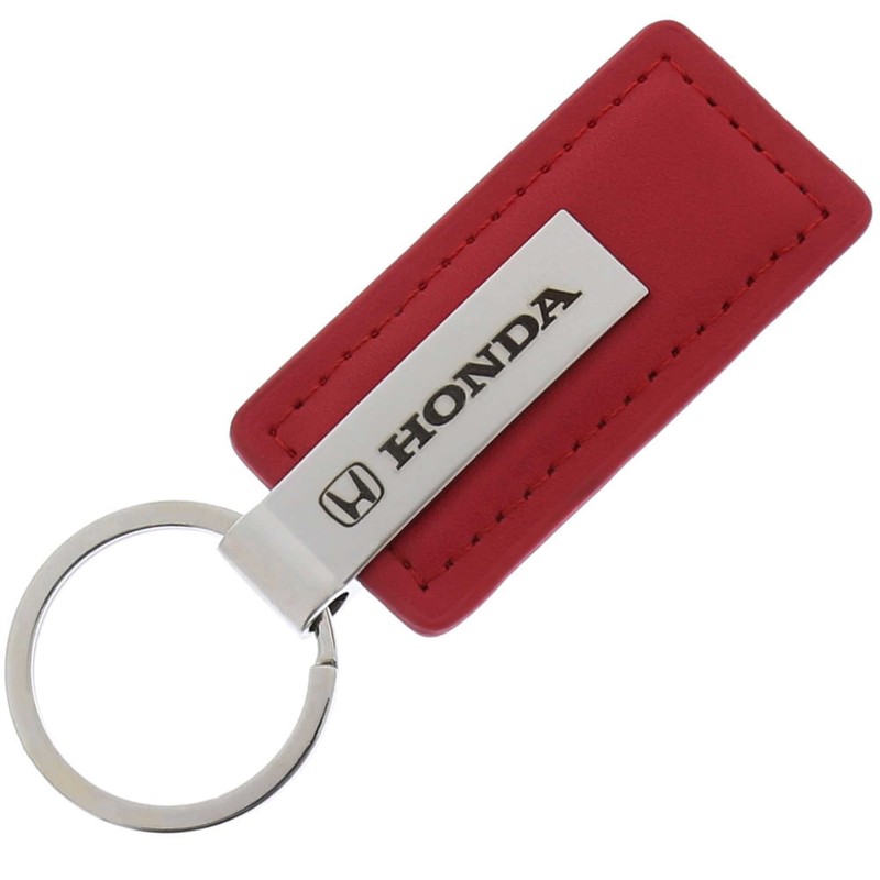 Au-TOMOTIVE GOLD Rectangular Leather Key Chain for Honda (Red)