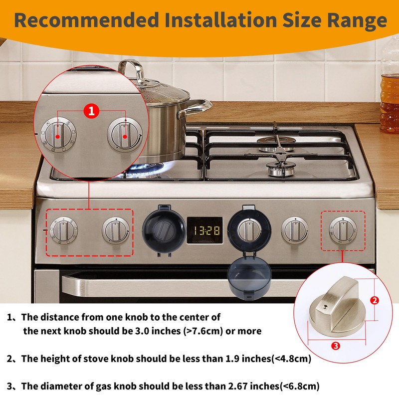 5 + 1 Packs Stove Knob Safety Covers for Child,