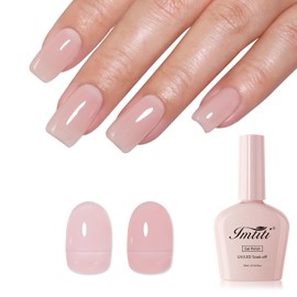 Imtiti Nude Jelly Gel Nail Polish, Sheer Translucent UV Gel Polish for Nail Art Soak off UV Led 10ML