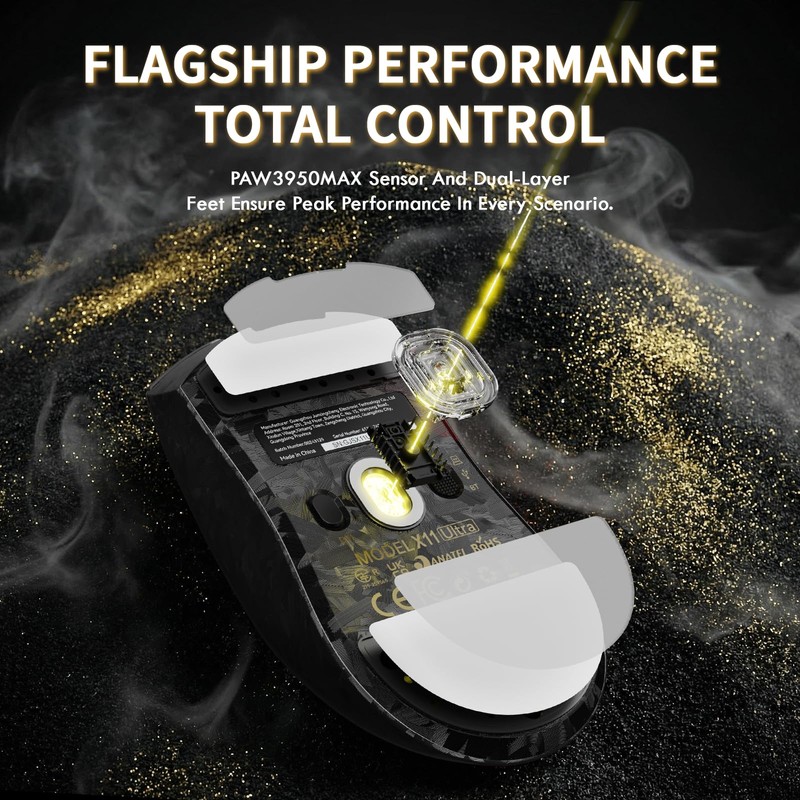 ATTACK SHARK X11ULTRA Carbon Fiber Wireless Esports Gaming Mouse,8k Polling,42000DPI,PAW3950MAX