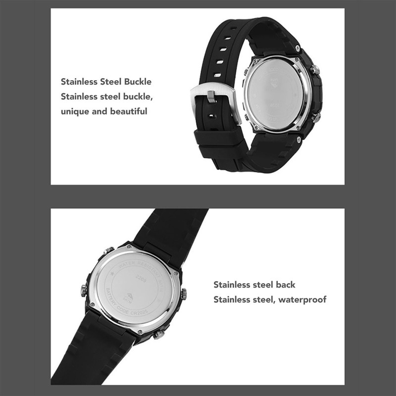 Outdoor Sports Electronic Watch Multifunctional Stylish Pedometer Compass Luminous Waterproof